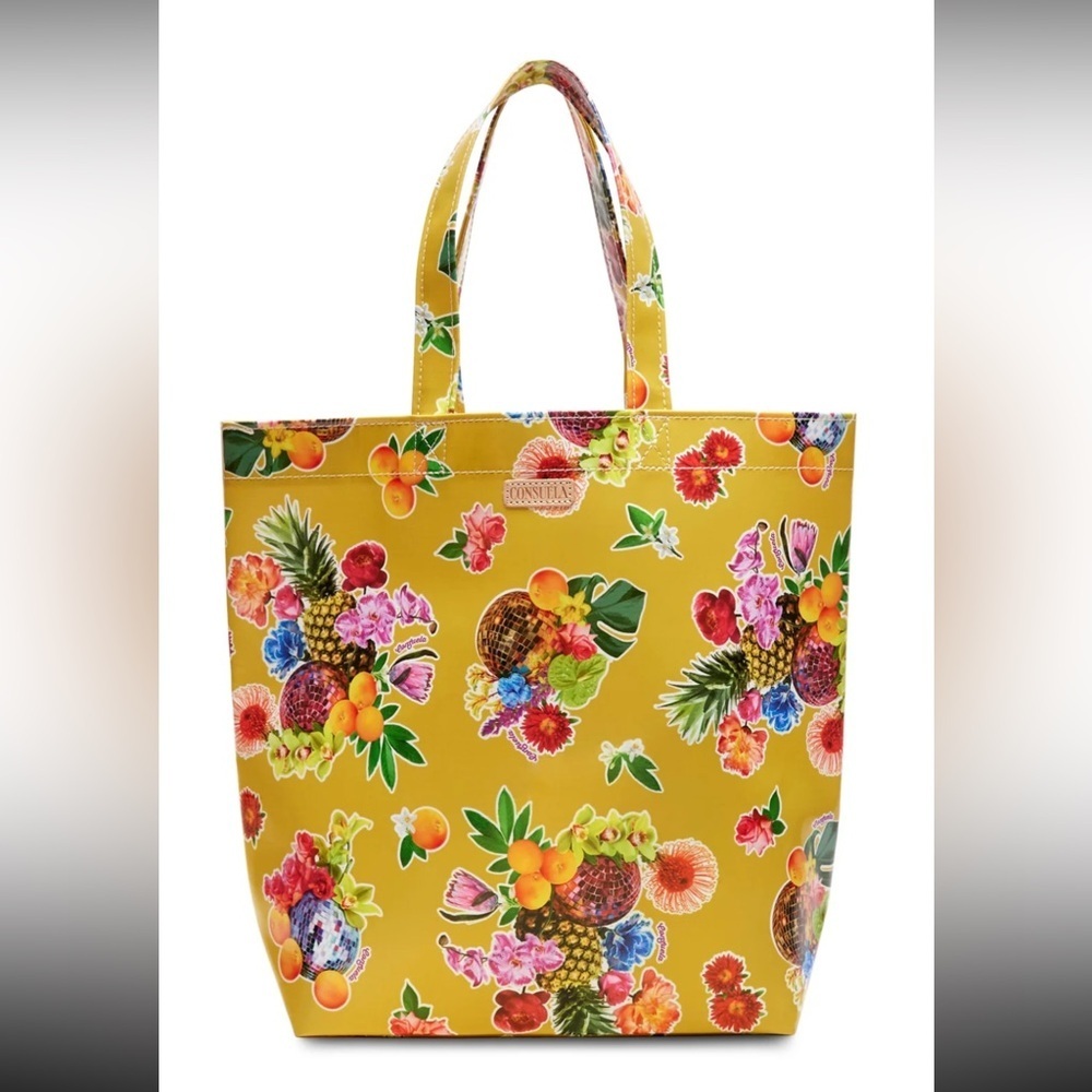 NWT-Consuela “Vivi “ Classic Tote-Tropical yellow Floral Tote Bag